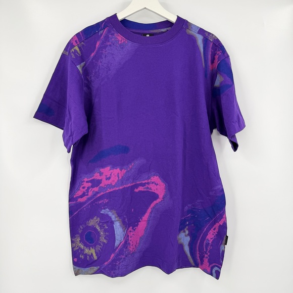 G-Star RAW Printed Boxy Eye Graphic Tee NWT Dark Violet Eye Dye XS - Picture 2 of 9